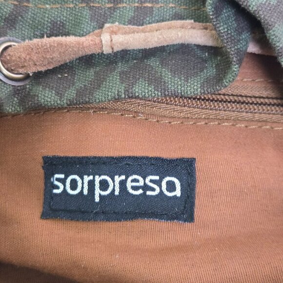 Sorpresa Bohemian Festival Canvas Suede Beaded Hippie Backpack main image 4